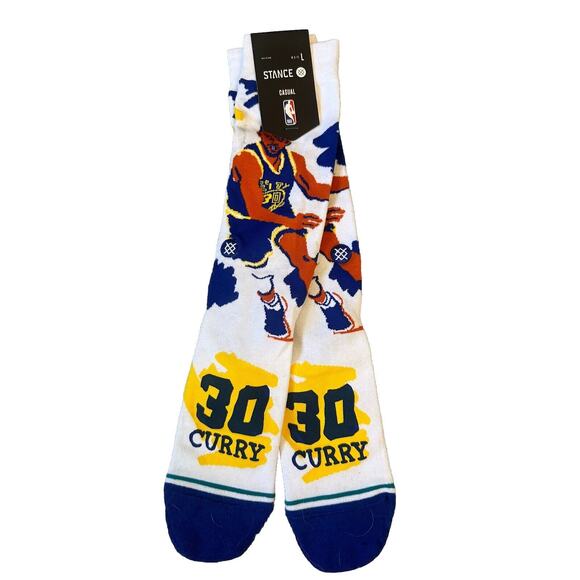 Stance X NBA Golden State Warriors - Steph Curry Sock Size Large 9-12 - Picture 1 of 2